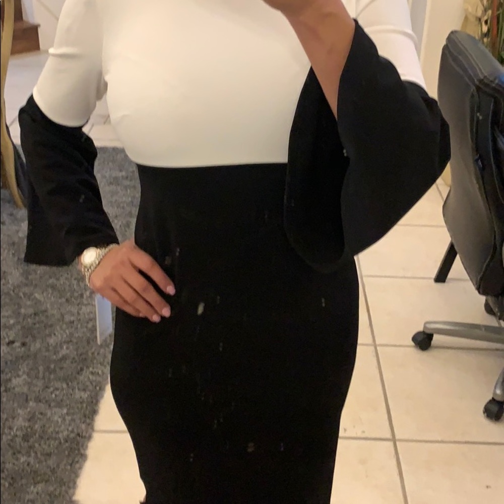 Calvin Klein black and white dress